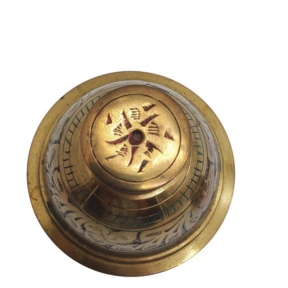 Brass Claw Bells Set 3 Camel Etched India Dangle Temple Chimes Boho Decor Rustic - Picture 9 of 15